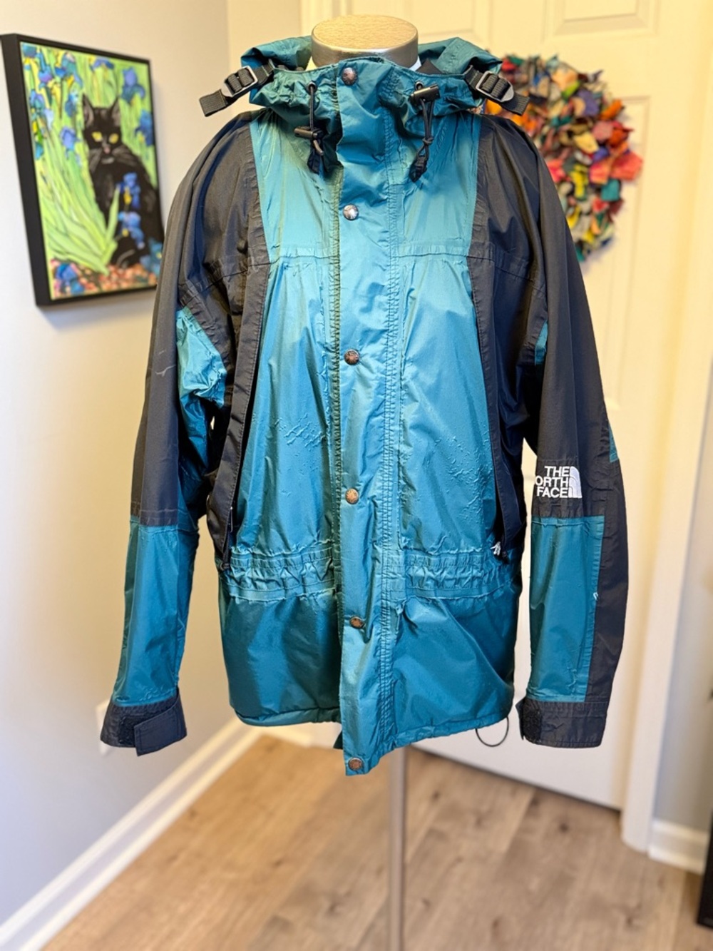 The North Face Green/Black Gortex Shell Mountain Guide Parka  Men’s M Women’s Lg - Picture 16 of 16